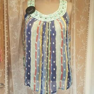 Beachy striped tank top